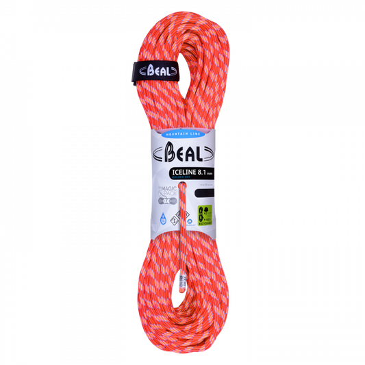 Beal Ice Line 8.1mm Unicore - Golden Dry Mountain Rope