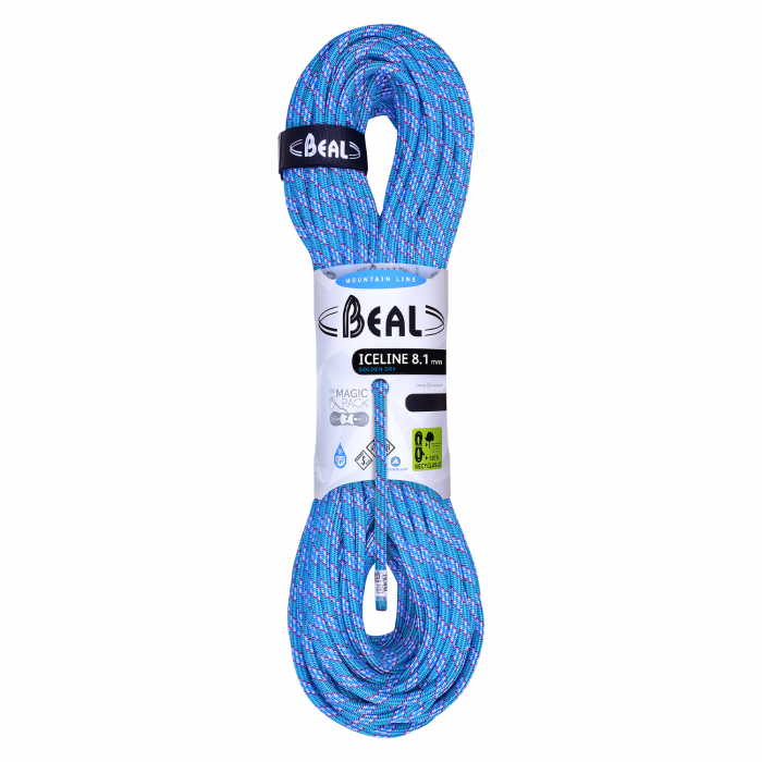 Beal Ice Line 8.1mm Unicore - Golden Dry Mountain Rope